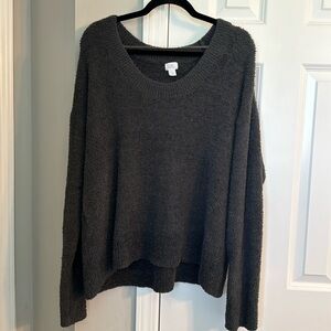 Stars Above Women's Fuzzy Sweater in Dark Blue/Charcoal Gray